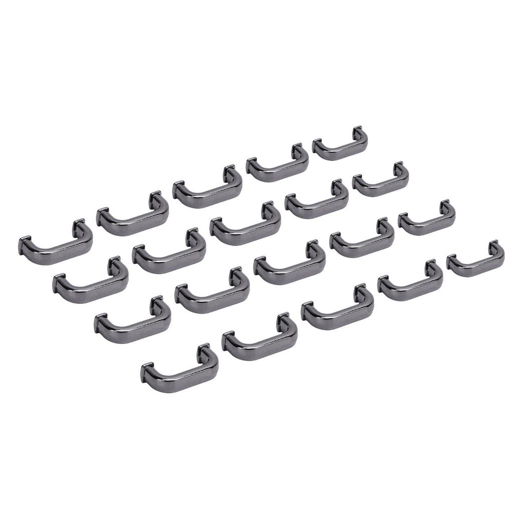 20 Pcs Arch Bridge Buckle Square 17x8x5mm Alloy D Ring Connector Buckle with PH Screws for Bag Handbag Clothing Belt Silver Black