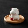 Creative Cat Incense Insert Rack,Thread Agarwood Holder Household Indoor Sandalwood Aromatherapy Stove Ceramic Animal Ornament
