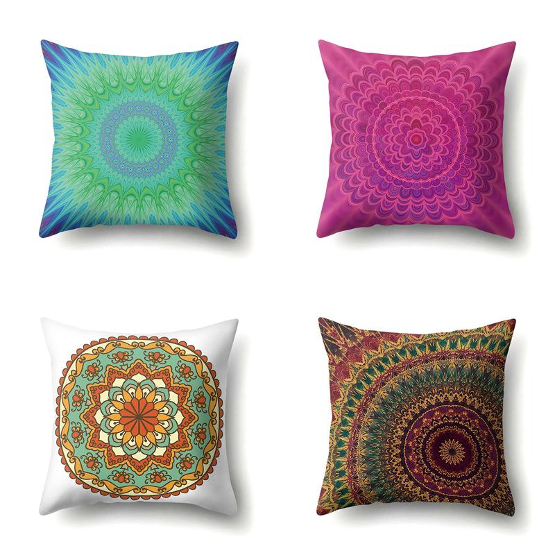 Nordic Bohemian Ethnic Style Polyester Pillow Case Car Decoration Home Printed Bedside Pillow Case