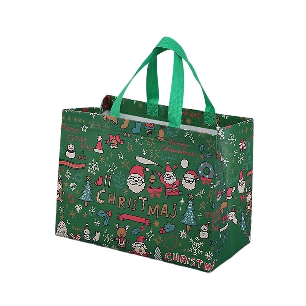 Qocolhg 10 Pack Extra Large Christmas Gift Bags, Reusable Tote Bags with Handle Non-Woven Christmas Grocery Shopping Totes for Holiday Xmas, 12.8 *