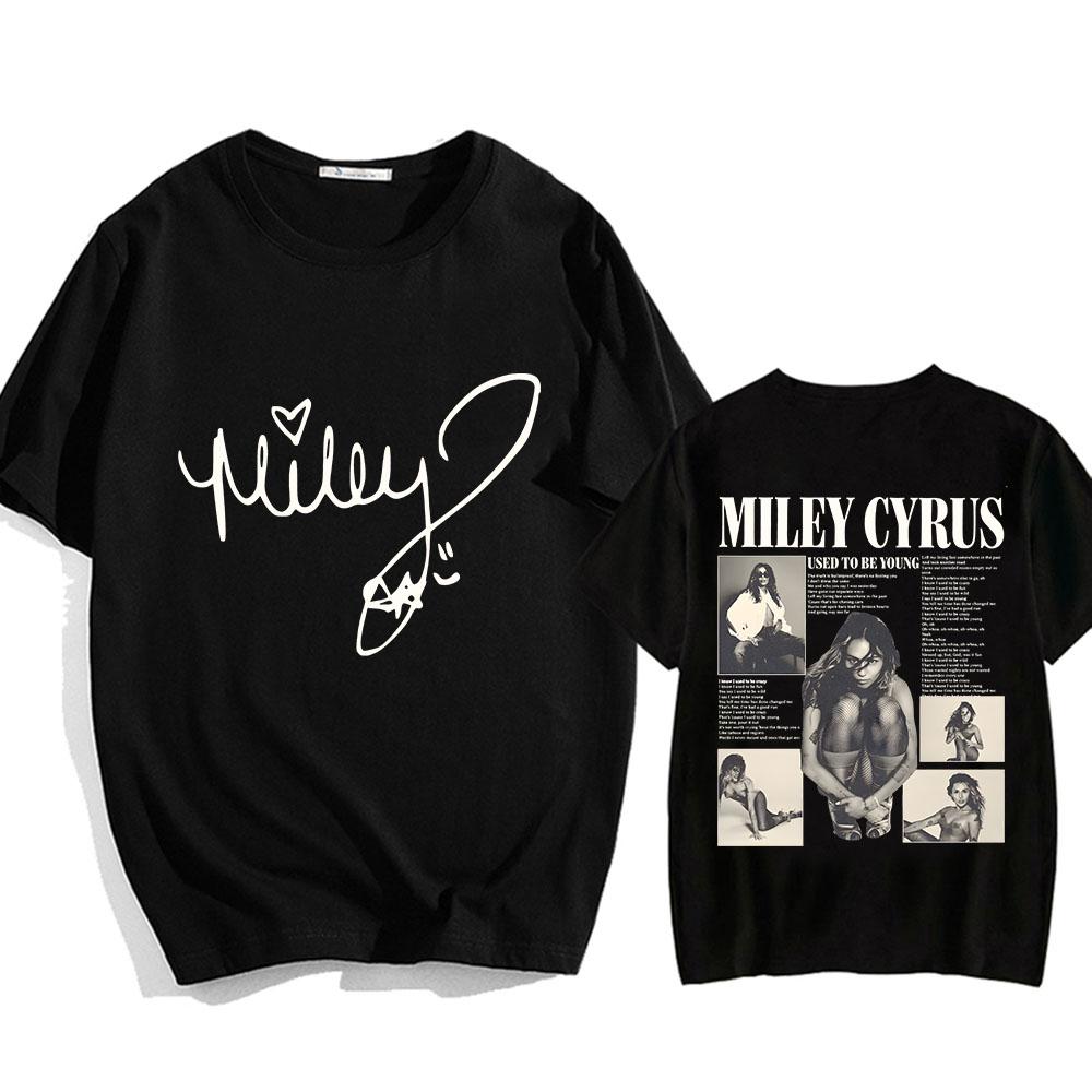 2025 Summer Singer Miley Cyrus Tshirt Mens Cotton Printed Tshirt Short Sleeve Oneck Tshirt Casual Funny Tshirt Top S