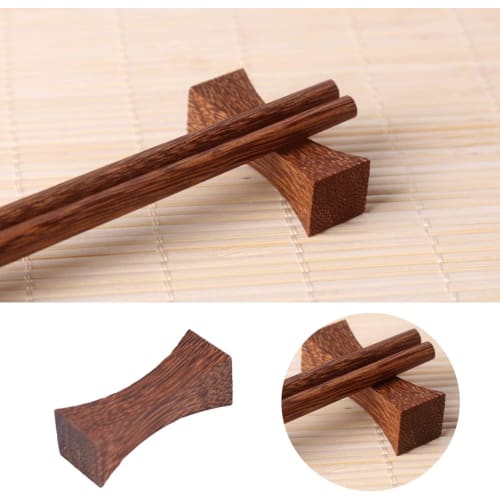 Rzilmer Chopstick Rests, Set of 6, Chopstick Pillows, Wooden Chopstick Rests, Stylish Cutlery Holders (Natural Wood)