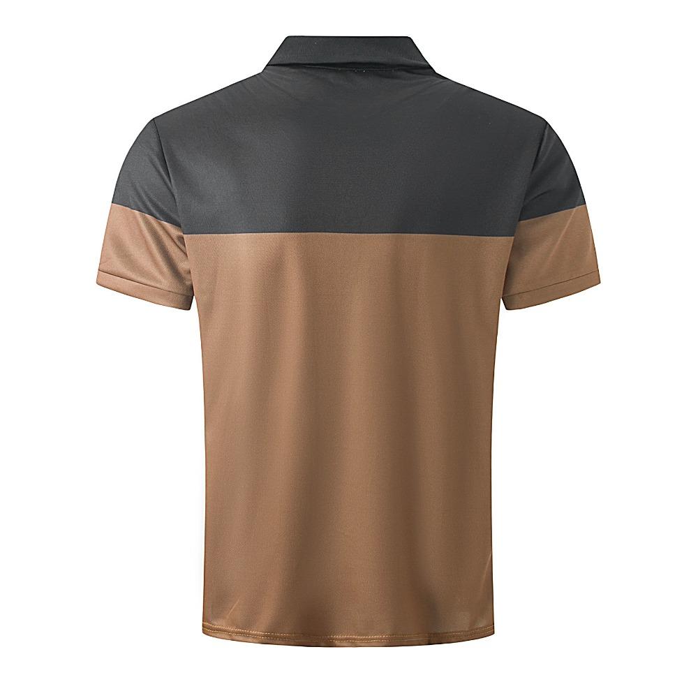 Men's Casual Polo Shirt with Button Up T-shirt Top