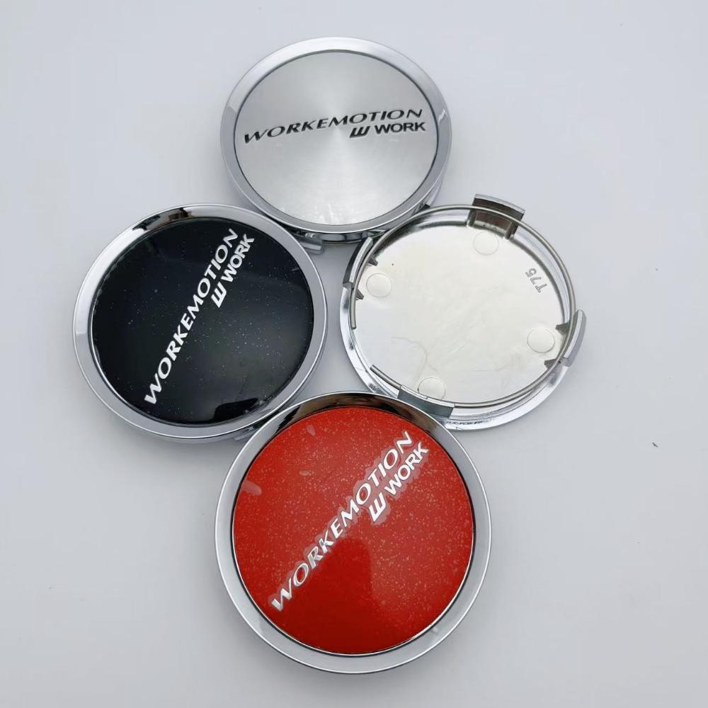 4pcs JDM 74MM ( 69MM I.D) W Work Emotion Logo Emblem Car Wheel Center Caps Car Accessories Wheels Hub Rim Hubcaps Cover Replace