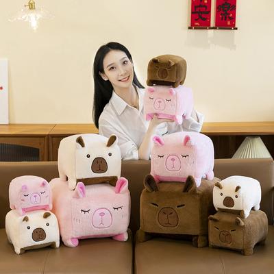 Square Capybara Doll Kapibara Throw Pillow Capybara Doll Children's Plush Toy Throwing Doll
