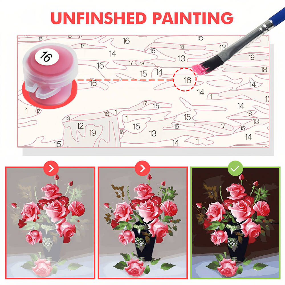 Oil Painting By Numbers Flower Chair Coloring By Numbers Vase Digital Painting Daisy Canvas Handpainted Coloring DIY Kit Gift