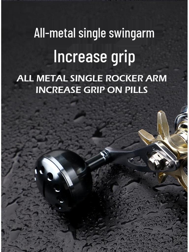 All-Metal Black Fish Baitcasting Fishing Reel - Slow Jigging & Thunder Frog