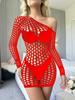 Hip Skirt Sexy Underwear Long Sleeves Sexy Hollow Mesh Skirt