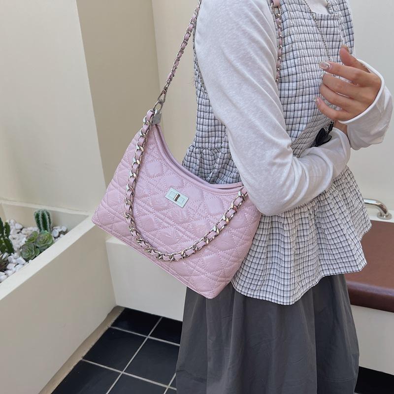 Rhombus chain bag women's summer 2025 new casual foreign niche design versatile single shoulder crossbody armpit bag