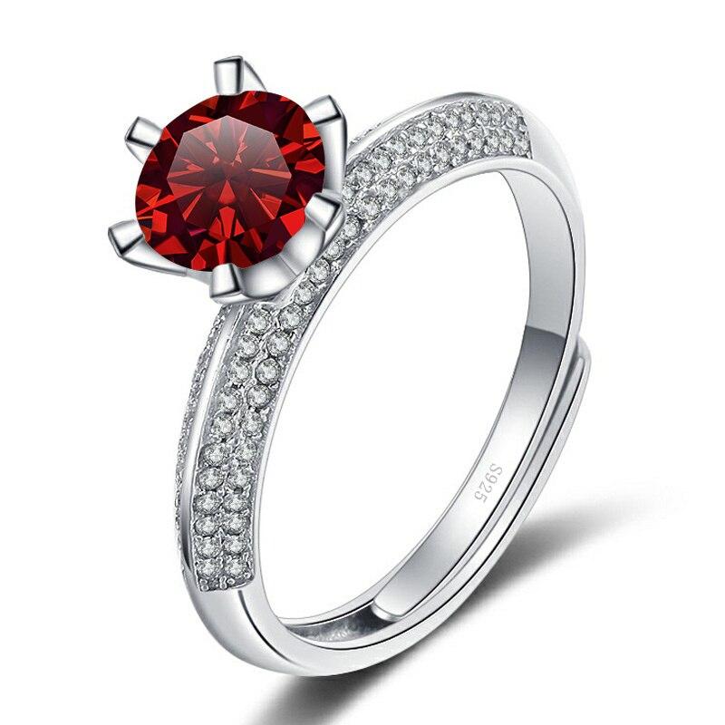 Bague Ringen Luxury D Color 1 Carat Moissanite Diamond Ring Female S925 Sterling Silver Fine Jewelry For Wedding Adjustable Size