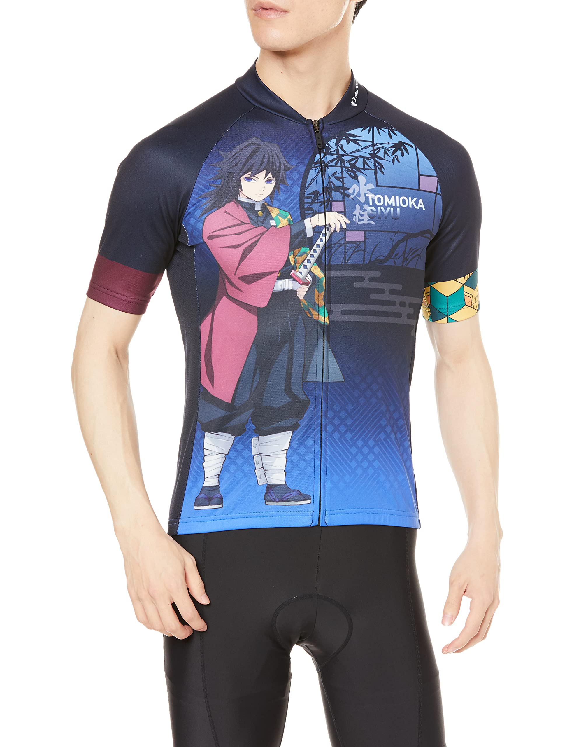 

Веломайка Pearl Izumi Demon Kimetsu no Yaiba с Гию Томиока Размер XL Мужская Принт Истребитель,