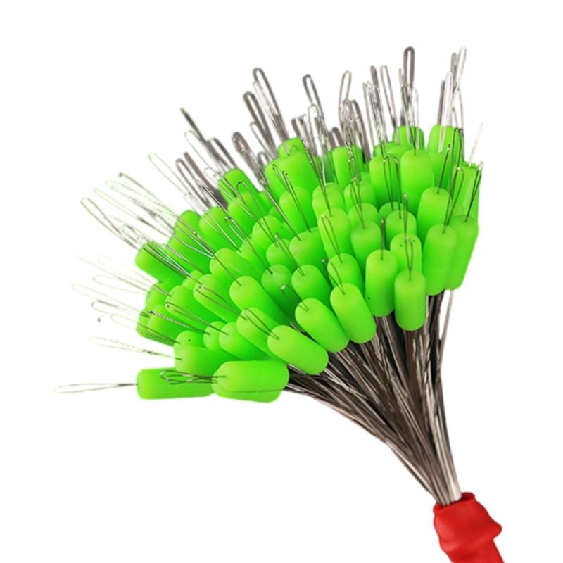 100pcs Professional Beads Sinkers Stop Silicone Space Bean Stopper Oval Bobber Stopper for Fishing Line Oval Fishing Peg