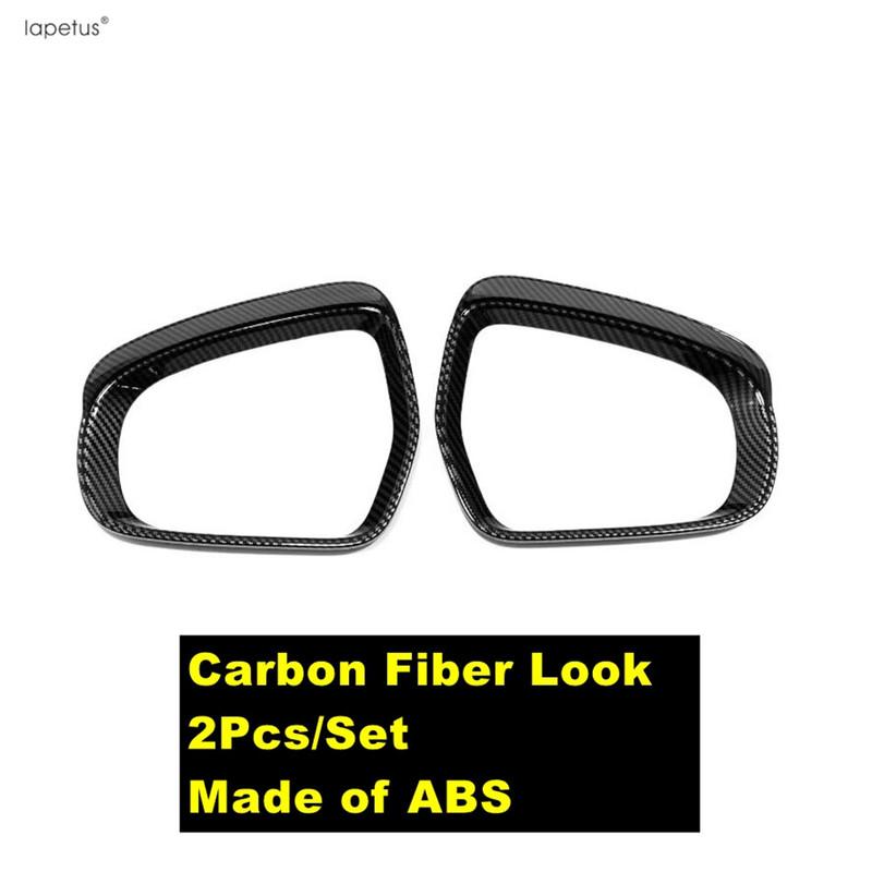 Rearview Mirror Rain Eyebrow Frame Decor Cover Trim For Suzuki Vitara Escudo / Sx4 S-cross 2015 -  Carbon Fiber Accessories