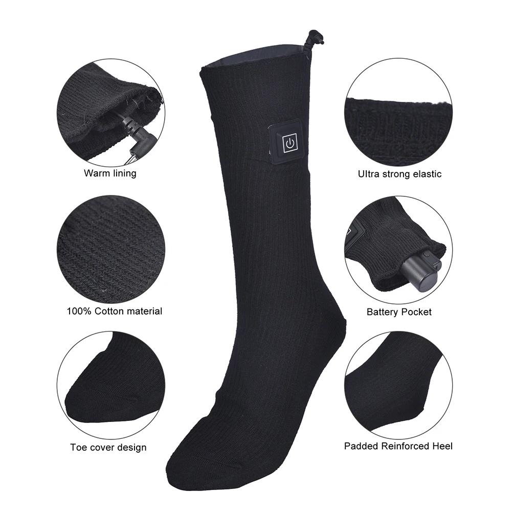 Winter Electric Heated Socks Men's Women's Thermal Heating Thermosocks Foot Warmer Socks Trekking Ski Cycling Outdoor Warm Socks
