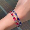 Jewelry Retro Imitation Colored Treasure Bracelet, Red Glass And Blue Glass Jewelry.