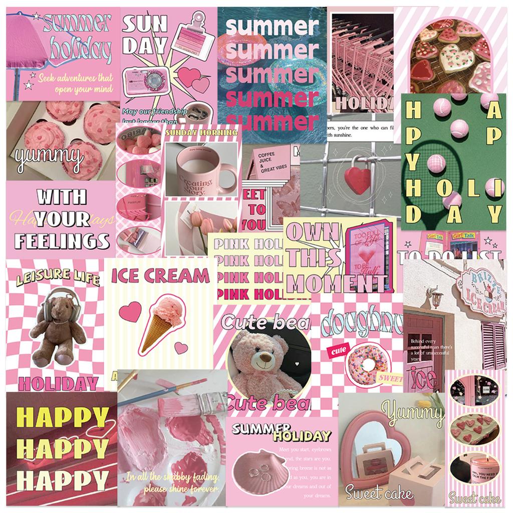 Various 30 Black and White Light Cream Series Sticker Packs Ins Style Creative Hand Account Decoration Material Pack Stickers