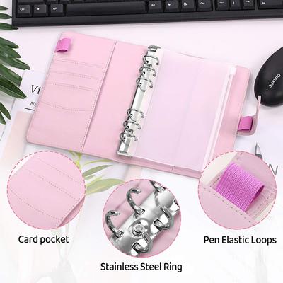 A6 PU Leather Budget Binder Notebook Cash Envelopes System Set with Binder Pockets for Money Budget Saving Bill Organizer