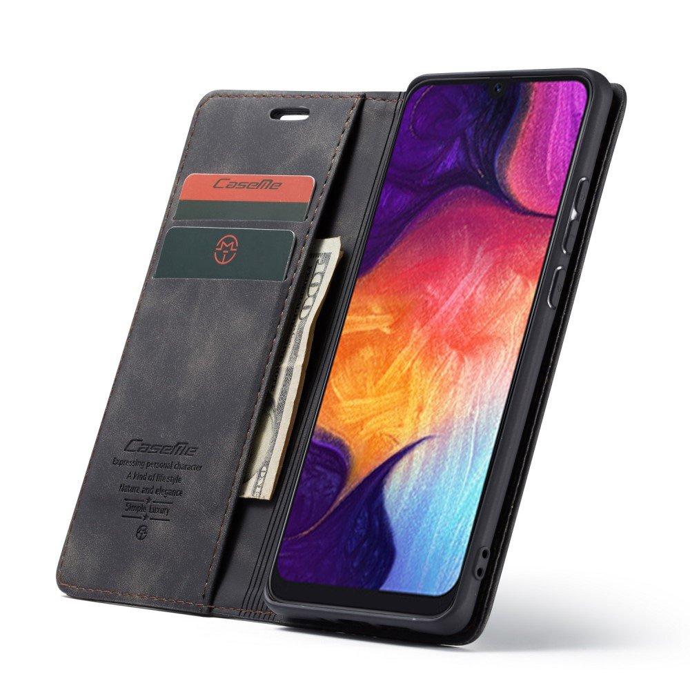 CASEME Case for Samsung Galaxy A50/A50S/A30S, Leather Wallet Case, Black