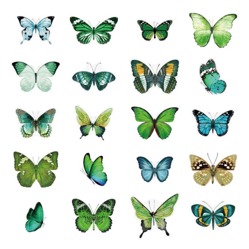 Set di 40 adesivi trasparenti in PET con farfalla vintage per stampi in resina per album fai da te
