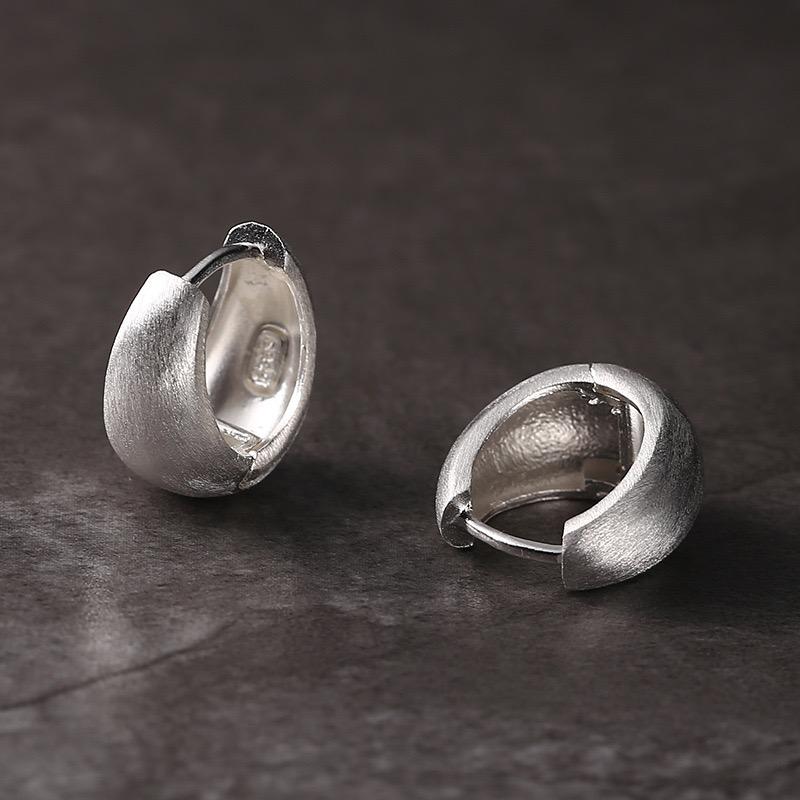 

BF CLUB 925 Sterling Silver Vintage Earrings For Women Trendy Bump Oval Earring Jewelry Prevent Allergy Party Accessories