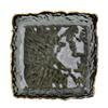 Hammered Glass Square Plate with Gold Rim
