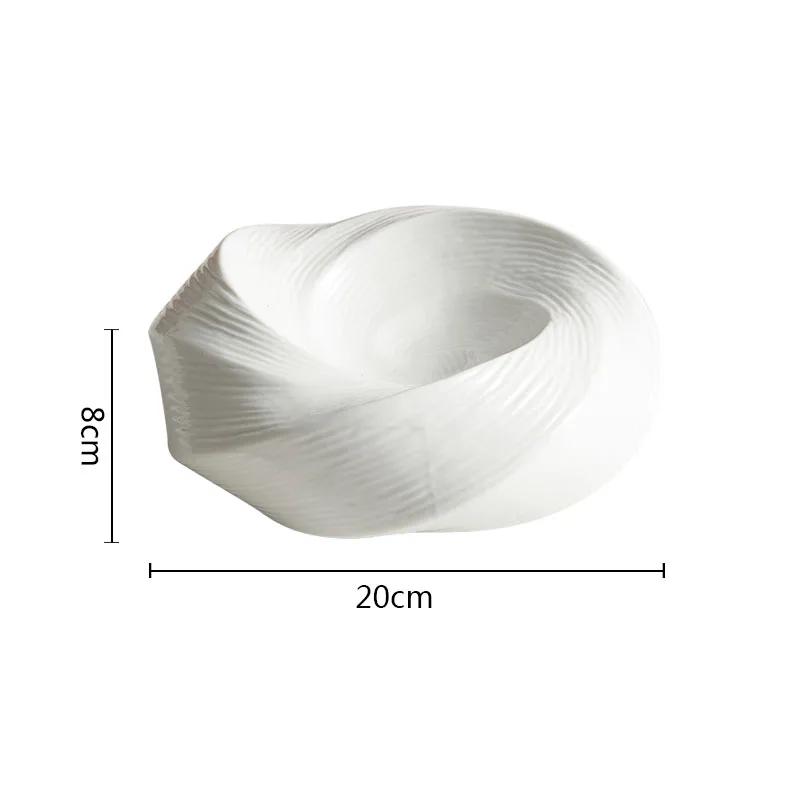 Irregular Ceramic Dinner Plate Restaurant Dessert Plate Snack Plate Thick Soup Plates Cooking Plates Hotel Solid Color Tableware