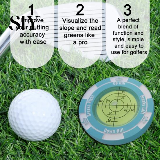 Livella a bolla ad alta precisione, clip per cappello da golf, segnapunti con ausilio per la lettura del green ad alta precisione, strumento per contorni, dimensioni compatte, leggero, portatile, per il putting