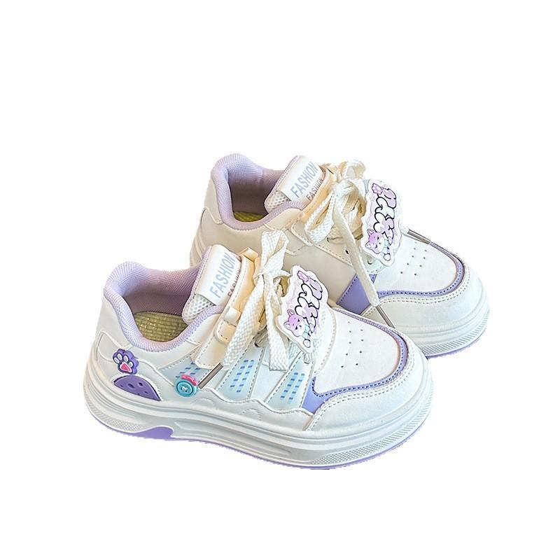 Spring Girls White Board Shoes Princess Low Top Casual Versatile Non Slip Sneakers