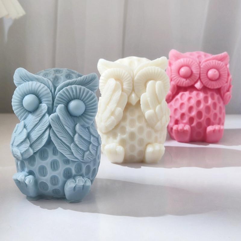 Owl Candle Silicone Mold Handmade Soap Moulds for Candle Making DIY Resin Crafts Rose Scented Candle Resin Mold