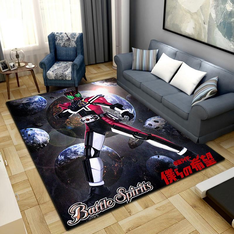 Kamen Rider Rug Carpet Large Area Rug Non Slip Washable Floor Mat Gamer Room Bedroom Home Decor LXR82