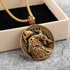 Men's Retro Stainless Steel Celtic Wolf Pendant Necklace