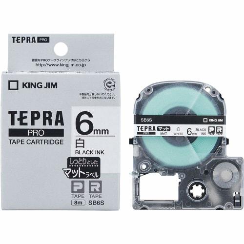 King Jim [Genuine] Tepra PRO Tape Cartridge Matte Label 6mm White/Black Letters 8m SB6S