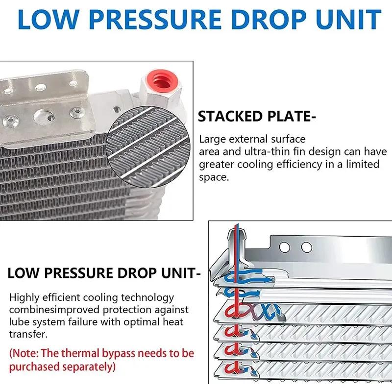 LPD47391 Heavy Duty Transmission with Mounting Hardware Performance Oil Cooler Low Pressure Drop Transmission Oil Cooler