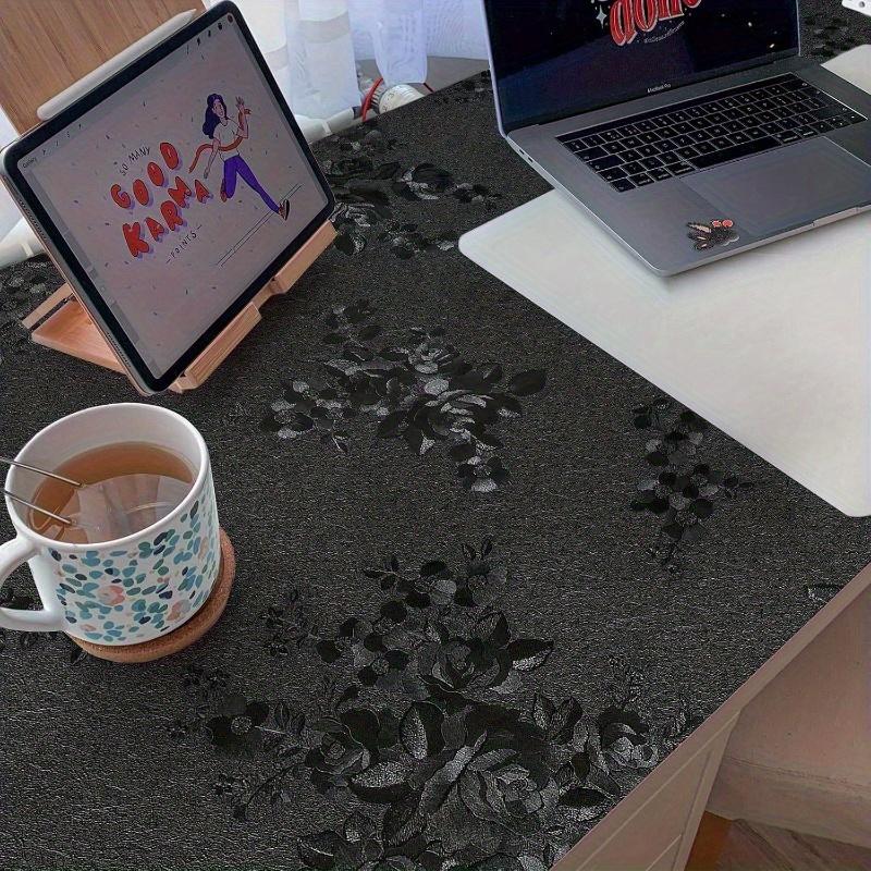 1 Rulou Tapet Negru Tapet Texturat 17,72inch x 118,1inch Tapet Embosat Floral Vintage Hârtie de Contact Decor Raft Dormitor