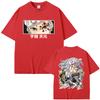 Anime Demon Slayer Uzui Tengen Double Sided Graphic Tshirt Men Women Casual Oversized Crewneck T-shirt Male Vintage Streetwear