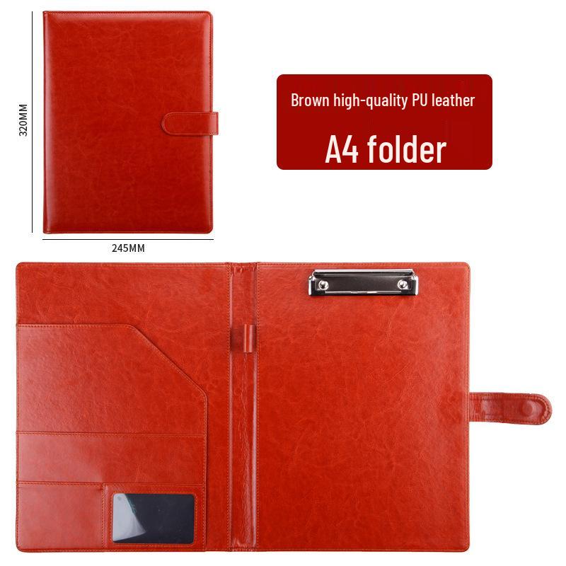 Grenzüberschreitender Business Manager Ordner mit Ledereinband und Klemme