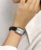 Gaigeo Ge8060Wtbk Women'S Square Leather Watch (+1 Mesh Band)
