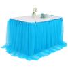 Rectangle Table Skirt Cover 3 Meters Birthday Dessert Table Party Table Skirt Cloth Elastic Mesh Pleated Wedding
