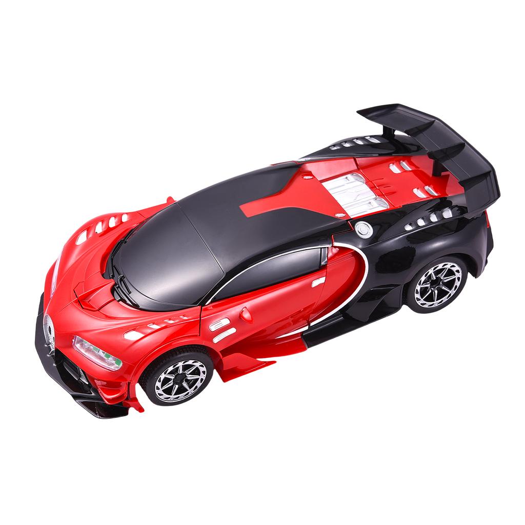 Coche de Control Remoto, Juguetes Transformables para Niños y Niñas, Deformación a Robot con un Botón con Luces a