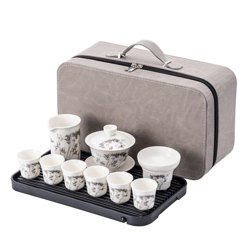 Ceramic portable travel tea set set, home gift, souvenir, business company, high-end gift for clients