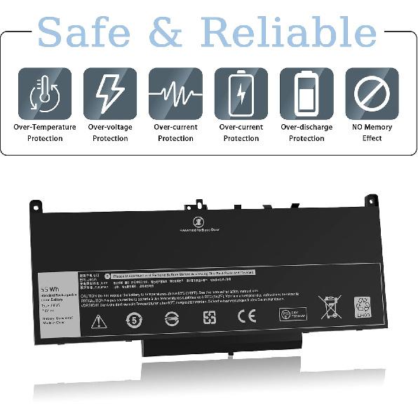 E7470 E7270 J60J5 Battery for Dell Latitude E7470 E7270 7470 7270 Laptop Battery, Type 1W2Y2 0MC34Y MC34Y R1V85 242WD GG4FM WYWJ2 451-BBSX 451-BBSY
