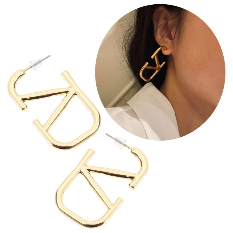 Minimalist Geometric Gold Lightweight Letters Earrings Highlight V Shaped Earrings for Women Aesthetic Ear Jewelry