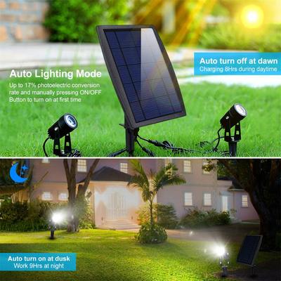 LED Twin Solar-Spotleuchten 1000lm IP65 Wasserdicht Superhell Automatisches Ein-/Ausschalten Landschaftsbeleuchtung Leuchte