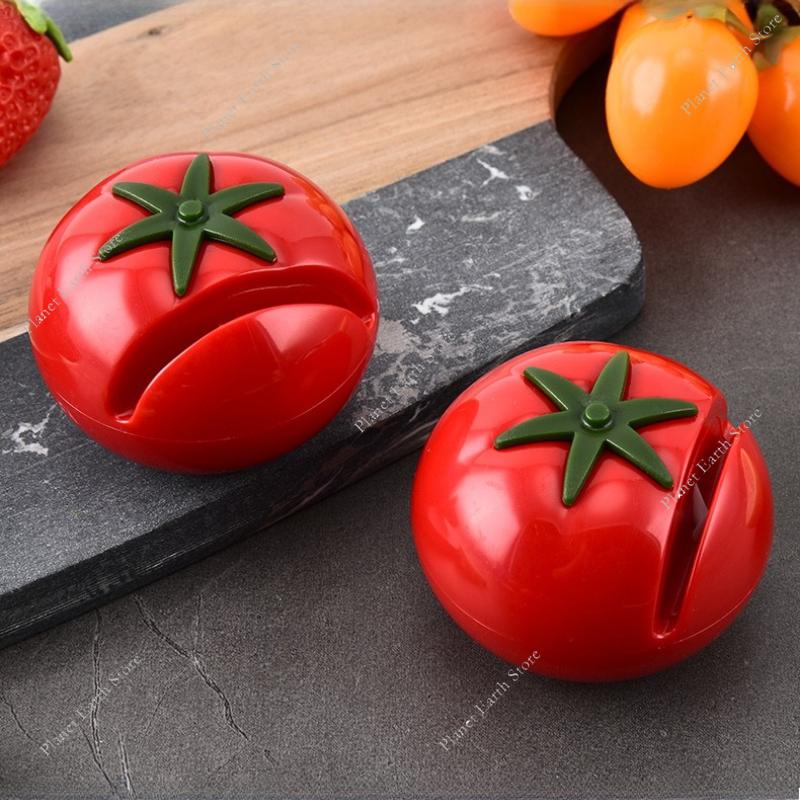 Mini Creative Tomato Shaped Sharpener Tools Knife Sharpener Kitchen Gadgets Accessories Home Efficient Knife Sharpener 6*4.5CM