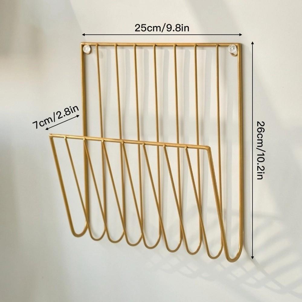 Metal Wall Files Folder Iron Wire Door Hanging Organizers Book Newspaper Storage Rack  For Home