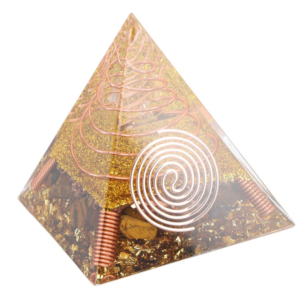 6cm Positive Energy Pyramid Tabletop Ornament Energy Generator for Stress Reduce Healing Meditation