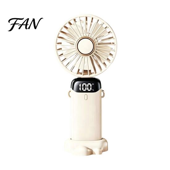 Cordless Handheld Cooling Fan Portable Fan, Foldable Mini with Strong Wind, 3 Speed Quiet Desk for Travel Office, USB Personal School