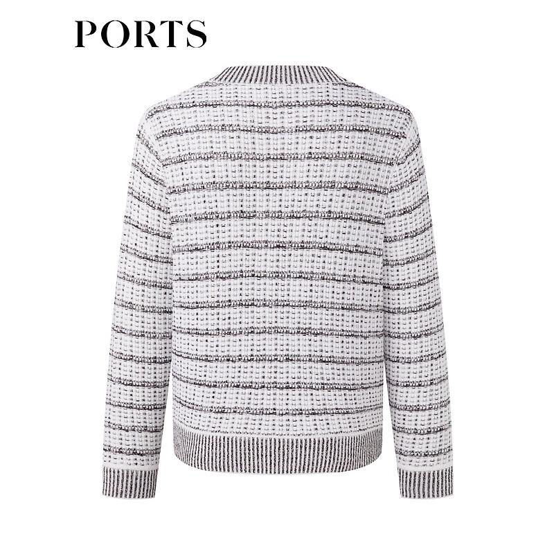 PORTS Women's V-Neck Long Sleeve Knitted Cardigan