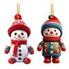 2 Pcs Christmas Ornaments Cartoon Snowman Santa Claus Acrylic Pendant Xmas Tree Hanging Decoration for Holiday Party Decor Car Accessories