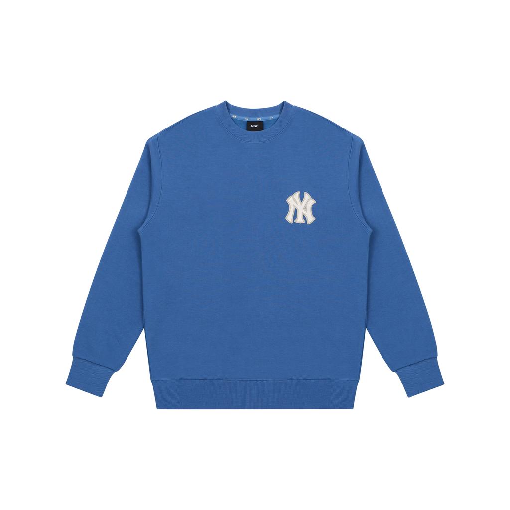 New MLB Old Flower Sweatshirts Unisex Blue 3AMTM0114-50BLD